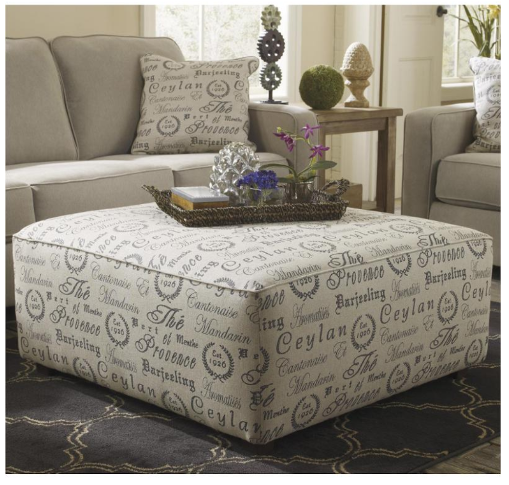 Alenya Oversized Accent Ottoman in Quartz