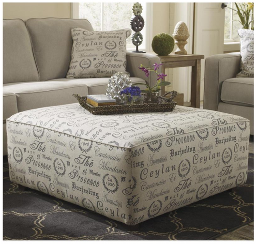 Alenya Oversized Accent Ottoman in Quartz