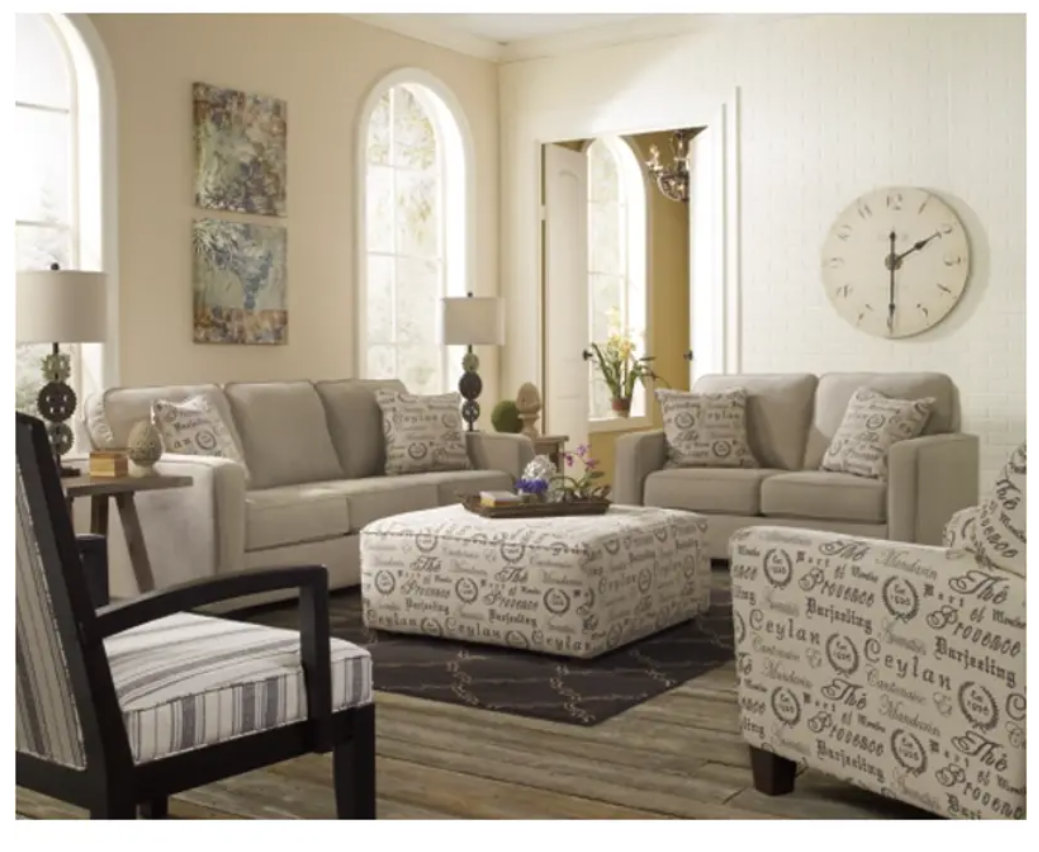 Alenya Oversized Accent Ottoman in Quartz