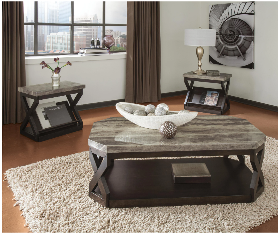 Radilyn Faux Marble Table (Set of 3)