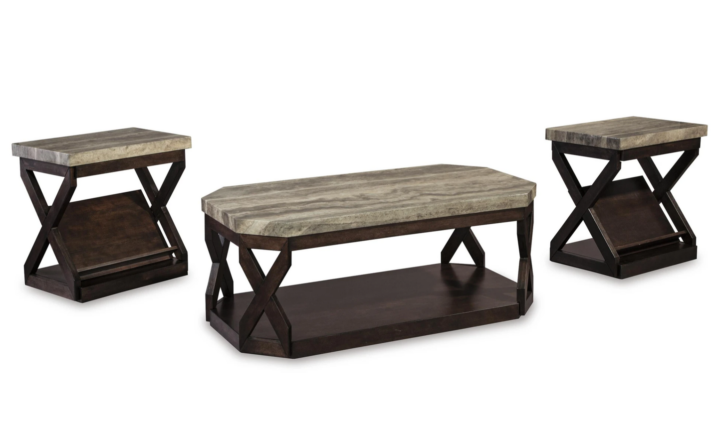 Radilyn Faux Marble Table (Set of 3)
