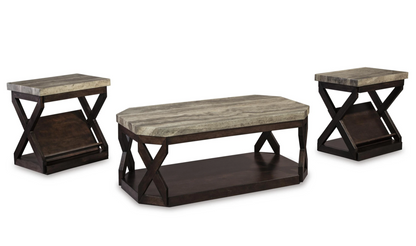 Radilyn Faux Marble Table (Set of 3)