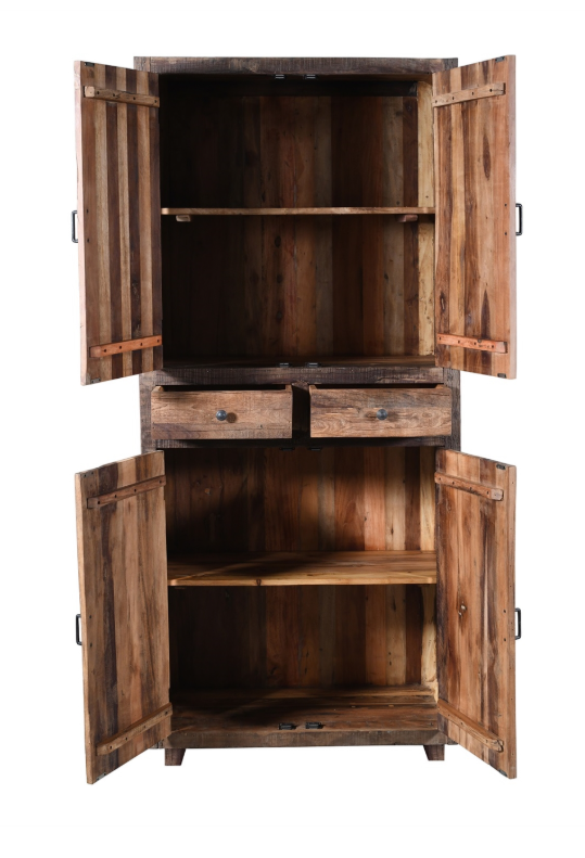 Wooden Almirah W 4 Doors and 2 drawers