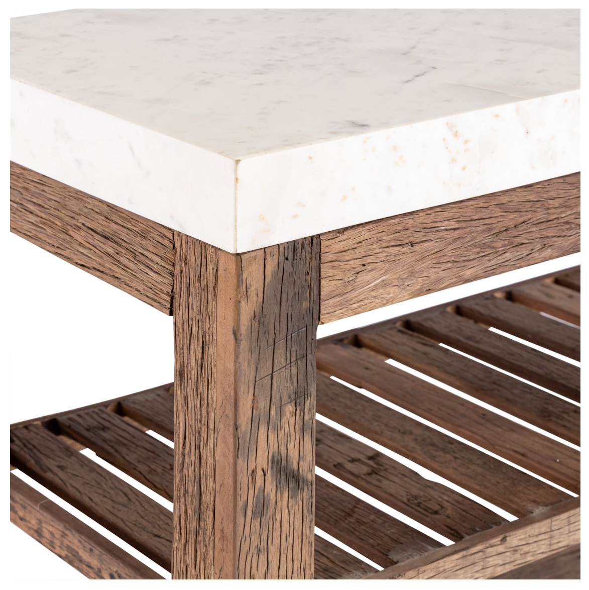 Large Wooden Kitchen Island on Wheels
