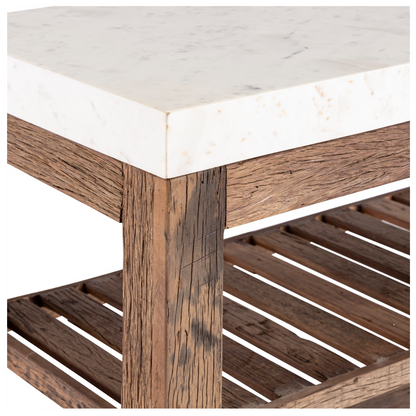 Large Wooden Kitchen Island on Wheels
