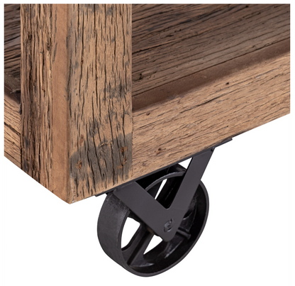 Large Wooden Kitchen Island on Wheels