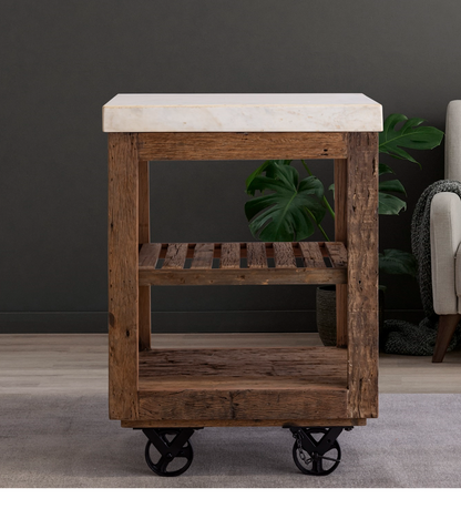 Sm Wooden Kitchen Island on Wheels