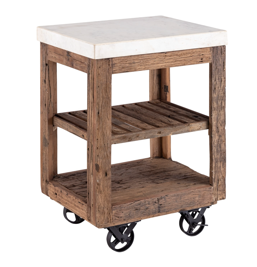 Sm Wooden Kitchen Island on Wheels