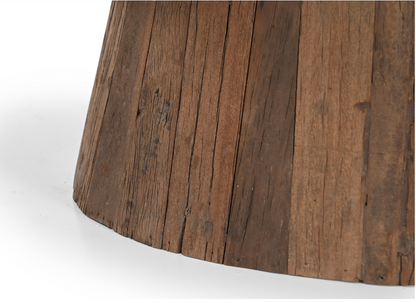 Oval Wood Coffee Table with Marble Top