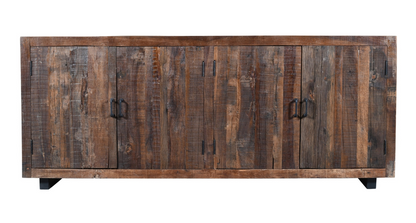 Wooden & Iron Sideboard w 4 Doors