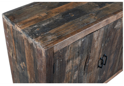 Wooden & Iron Sideboard w 4 Doors