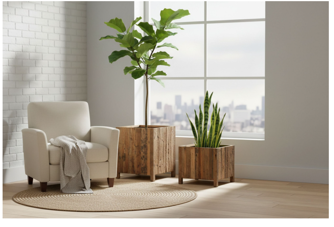 Large Wood Planter