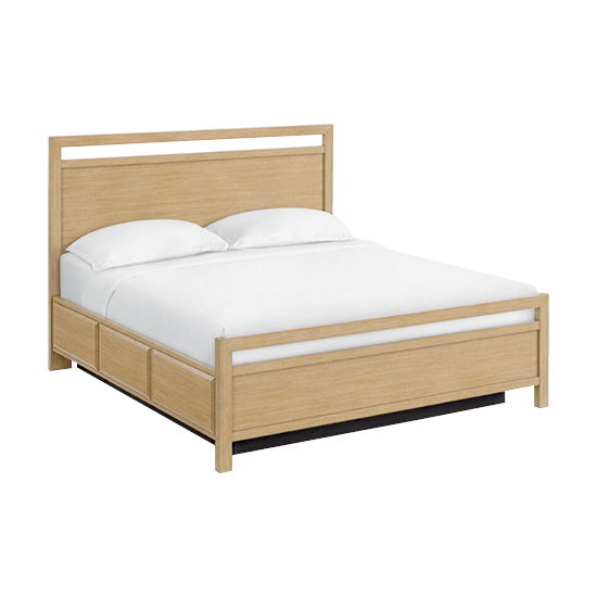 Virginia - King Storage Bed - Latte