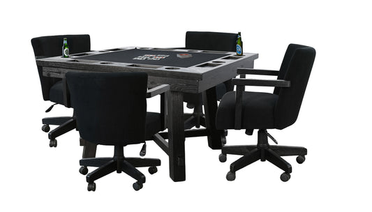 Reno - 5 Piece Square Poker Dining Set (Table, 4 Game Chairs) - Black Umbra