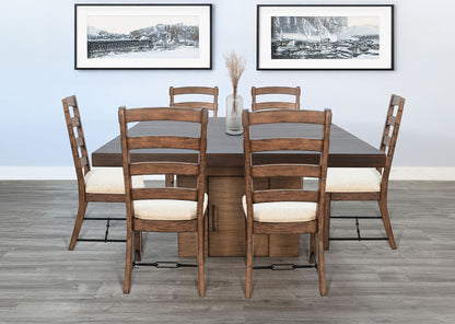Modern - Square 7 Piece Dining Set With Built-in Storage - Tobacco Leaf