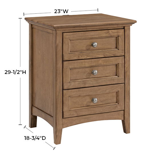McKenzie - 3-Drawer Nightstand - Pecan