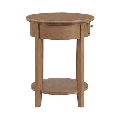 McKenzie - Round Side Table - Pecan