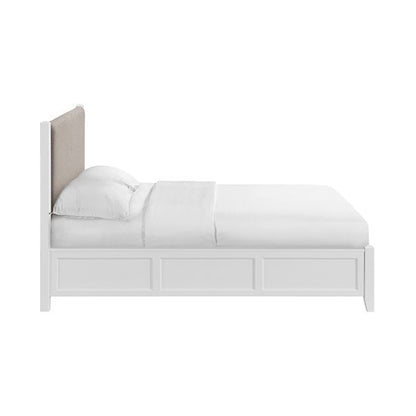 McKenzie - Queen Upholstered Panel Bed - Snowbound