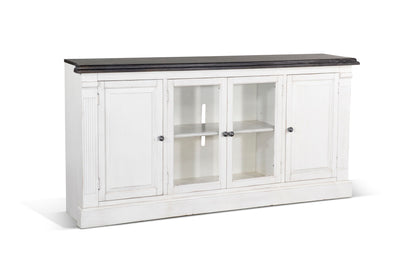 Carriage House - Media Console - Cottage White / Europen Dark