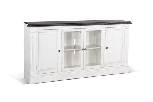 Carriage House - Media Console - Cottage White / Europen Dark