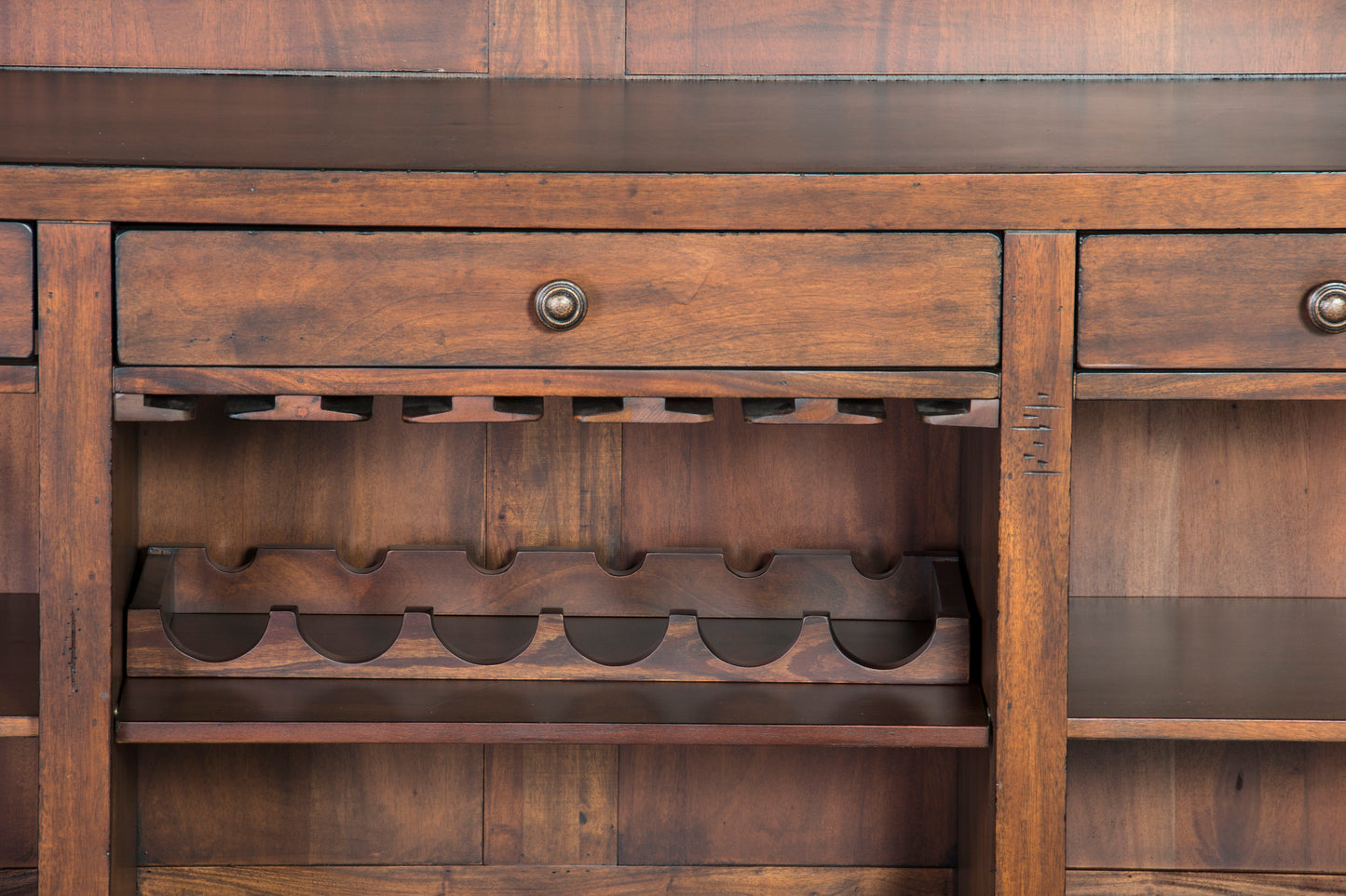 Tuscany - Farmhouse Wood Home Bar - Vintage Mocha