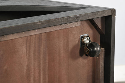 Modern Wood Coffee Table With Arched Open Shelf Design And Casters - Umbra / Oak Grove