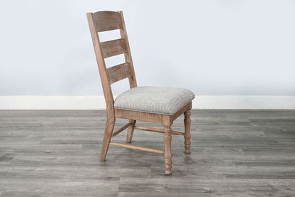 Sierra - Rustic Ladder Back Dining Chair With Cushion Seat (Set of 2) - Amber