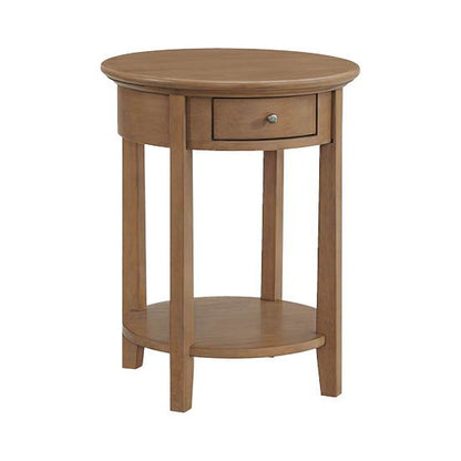 McKenzie - Round Side Table - Pecan
