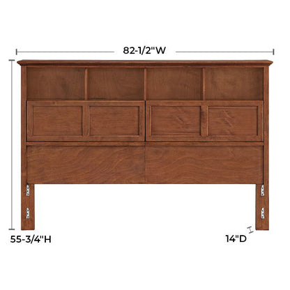 McKenzie - King Classic Bookcase Headboard - Glazed Antique Cherry