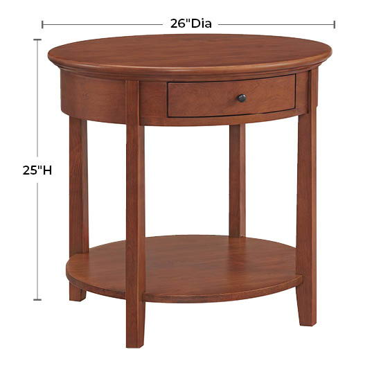 McKenzie - Round End Table - Glazed Antique Cherry