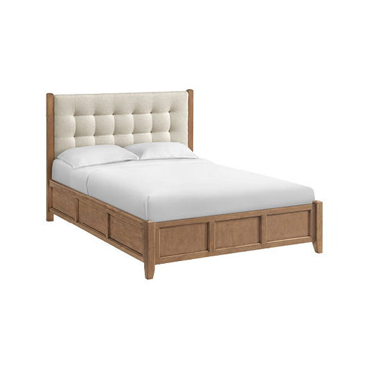 McKenzie - Queen Upholstered Panel Bed - Pecan