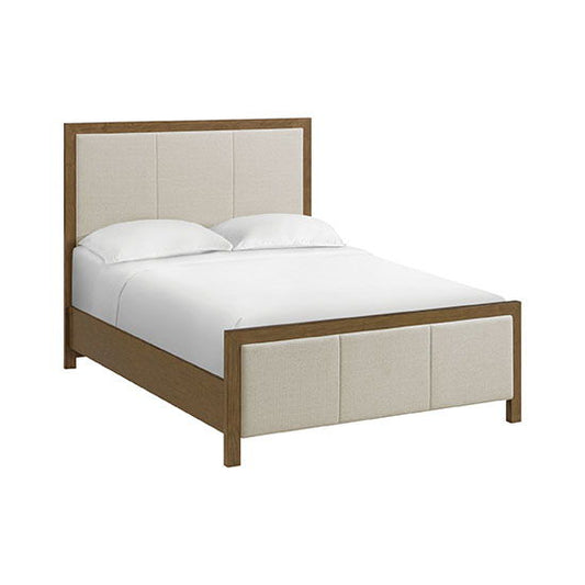 Bailey - Queen Upholstered Panel Bed - Nutmeg / Beige