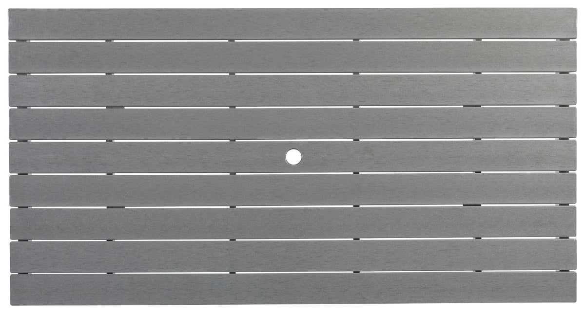 Transville - Rectangular Counter Table With Umbrella Option - Gray / White