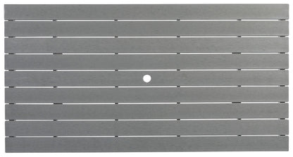 Transville - Rectangular Counter Table With Umbrella Option - Gray / White