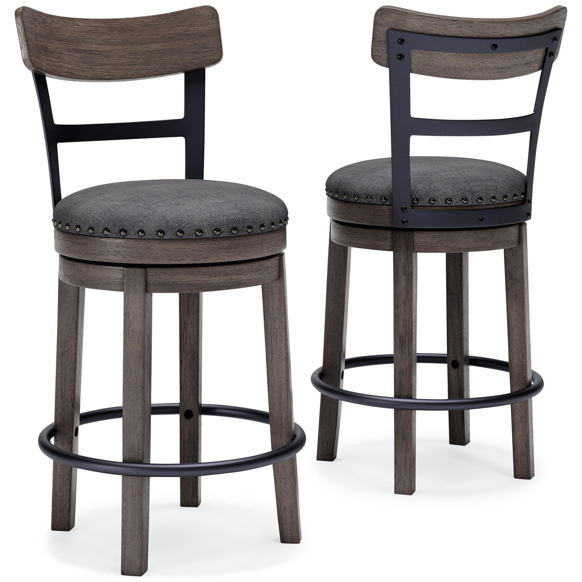 Caitbrook - UPH Swivel Barstool - Gray