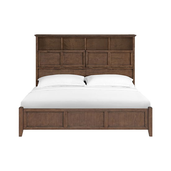 McKenzie - King Classic Bookcase Storage Bed - Java