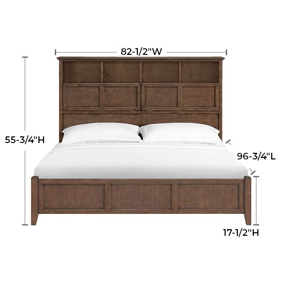 McKenzie - King Classic Bookcase Bed - Java