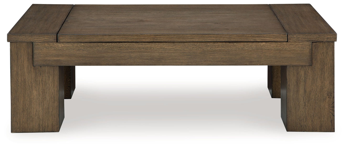 Rosswain - Lift Top Cocktail Table - Warm Brown