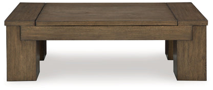 Rosswain - Lift Top Cocktail Table - Warm Brown