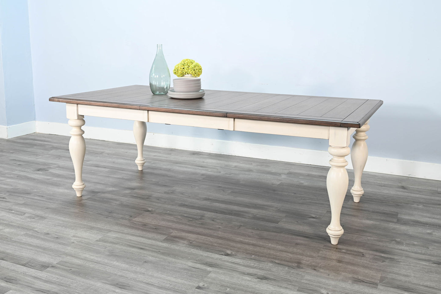 Carriage House - Pasadena Rectangular Extension Dining Table - Buckskin / Marble White