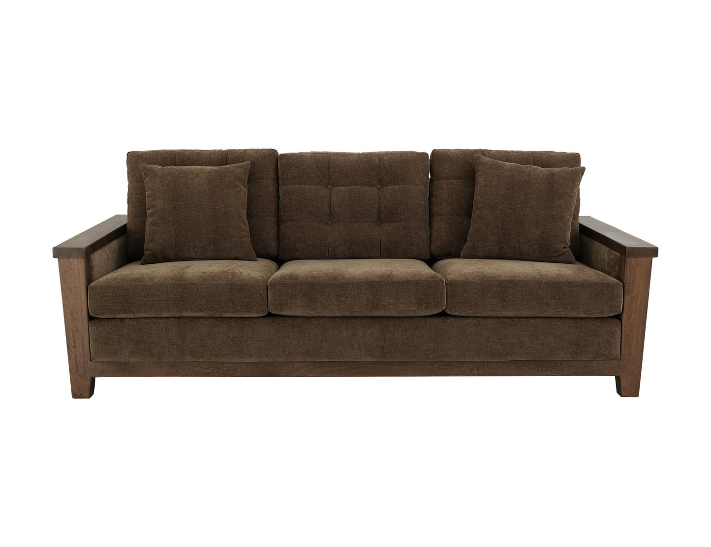 Walnut - Upholstered Sofa - Deep Forest Brown