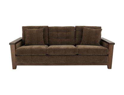 Walnut - Upholstered Sofa - Deep Forest Brown