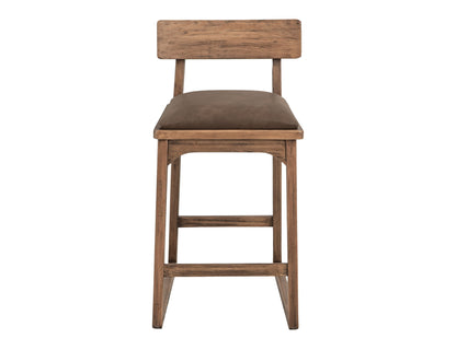 Balam - 24" Upholstered Barstool (Set of 2) - Light Brown / Dark Brown