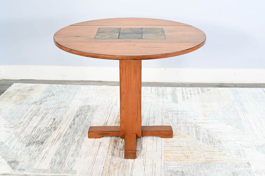 Sedona - Drop Leaf Round Table - Rustic Oak