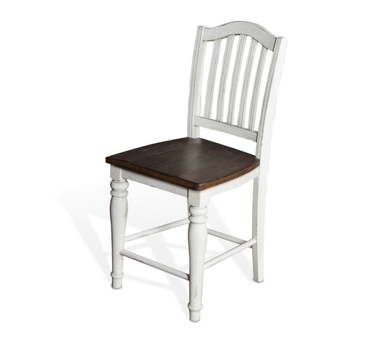 Bourbon County - Slatback Stool - White / Dark Brown