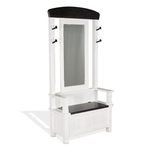 Carriage House - Hall Tree - Cottage White / Europen Dark