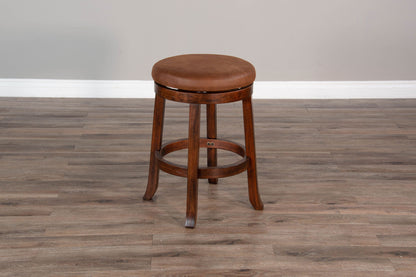 Santa Fe - 24" Swivel Stool With Cushion Seat - Dark Chocolate