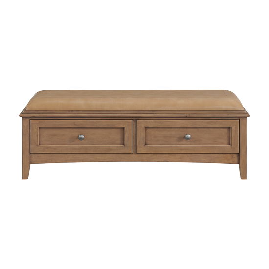 McKenzie - 2-Drawer Bench - Pecan