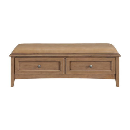McKenzie - 2-Drawer Bench - Pecan