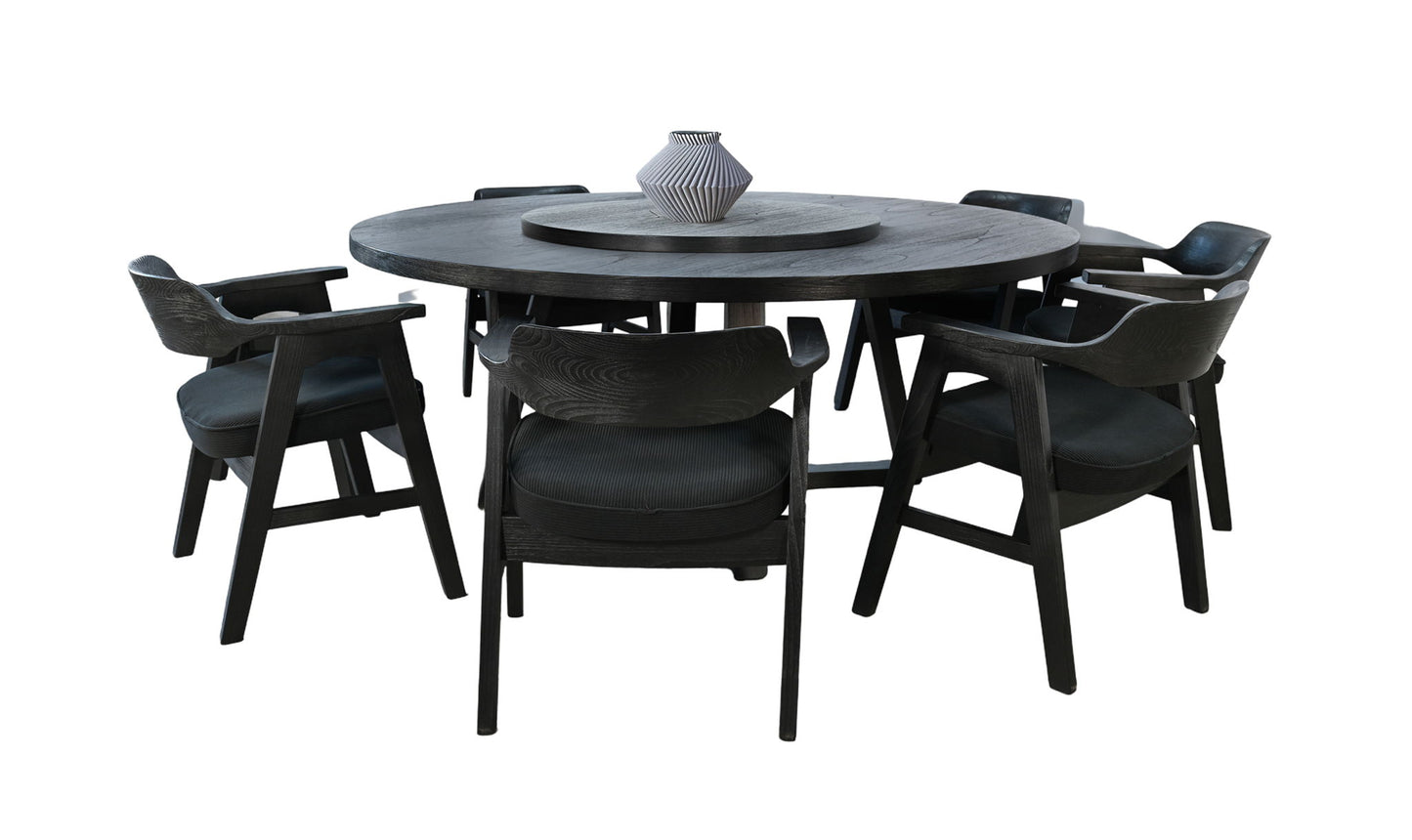 Mia - Large Round 7 Piece Side Chair Dining Set - Umbra